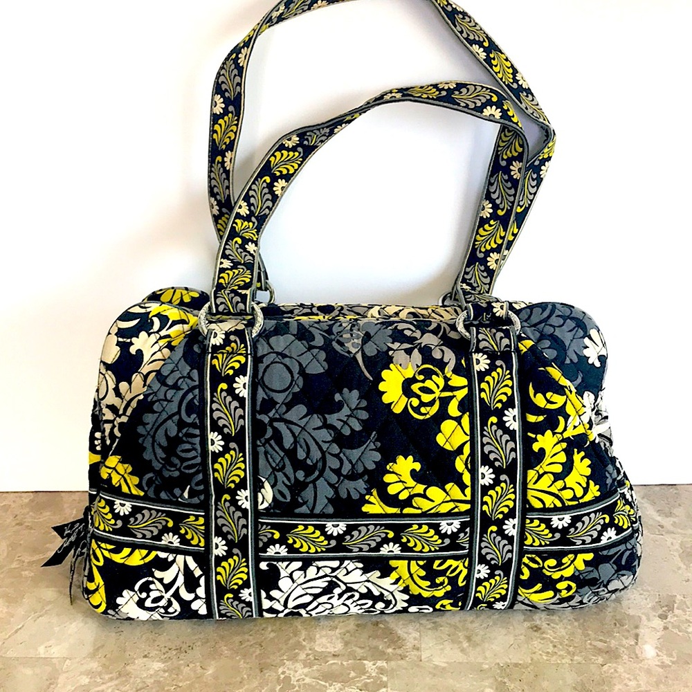 Vera Bradley scroll print quilted satchel